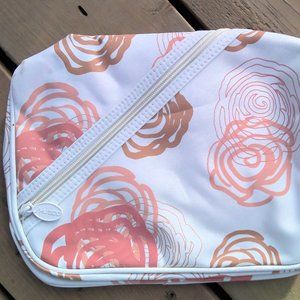 NWOT Shiseido Coral Rose Make Up Travel Bag
